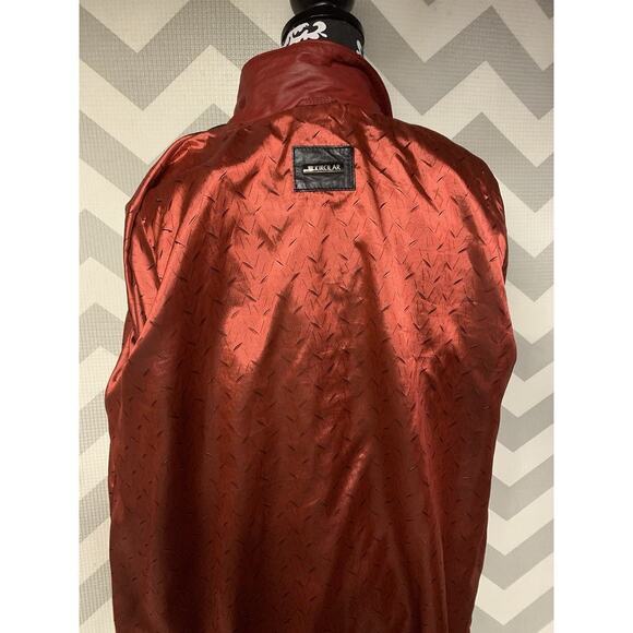 Vintage Black Leather Long Woman’s Jacket Red Lining Kircilar Lg Preppy Princes - Picture 5 of 8